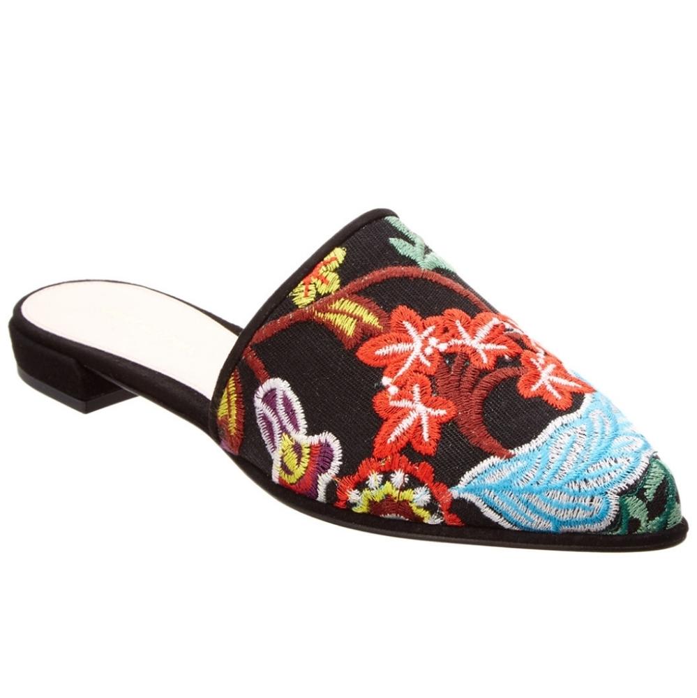 Stuart Weitzman Carlo Embroidered Slide / Mules